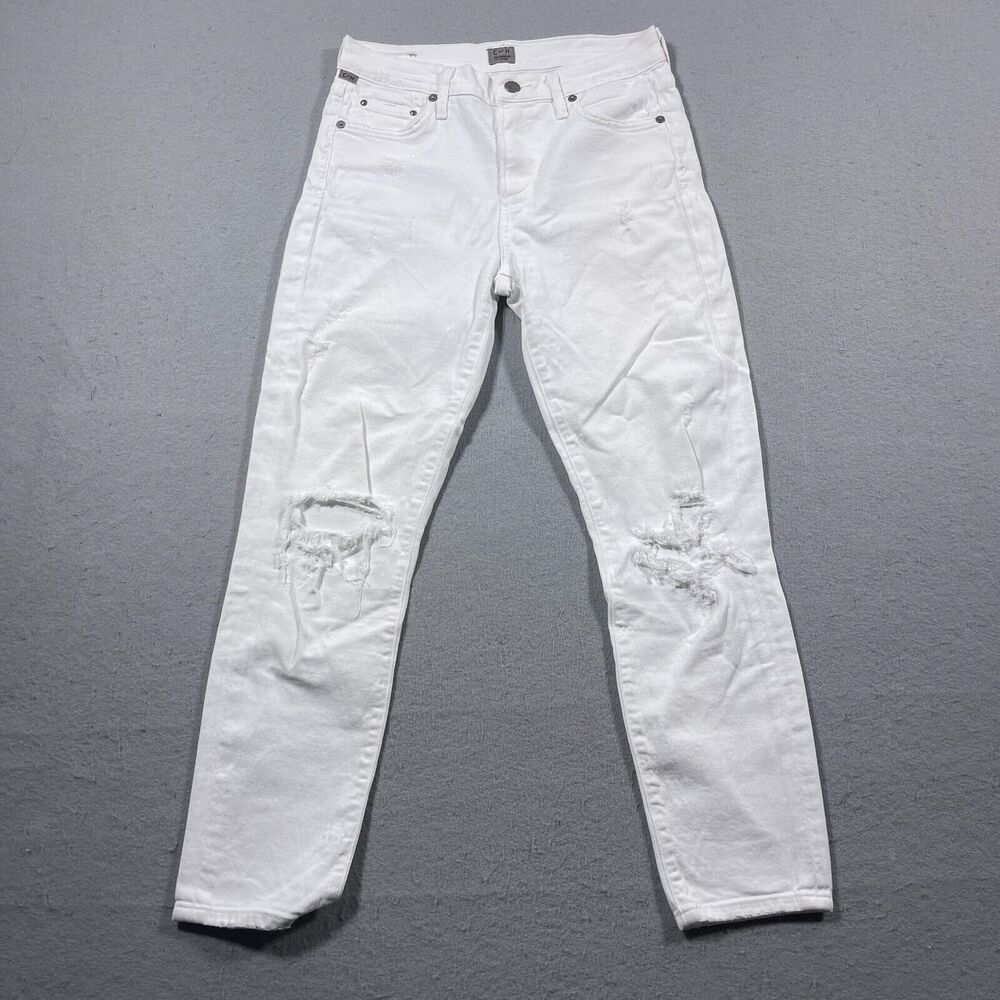 Citizens of Humanity Jeans‎ Women 26 White Distressed Rocket High Rise Crop